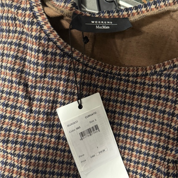 MaxMara Plaid Long Sleeve Dress - Black and Brown - Picture 2 of 2